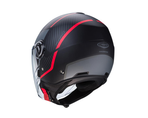 Caberg Riviera V4X Geo шолом відкритий з візором розмір XS чорний матовий/червоний/сірий