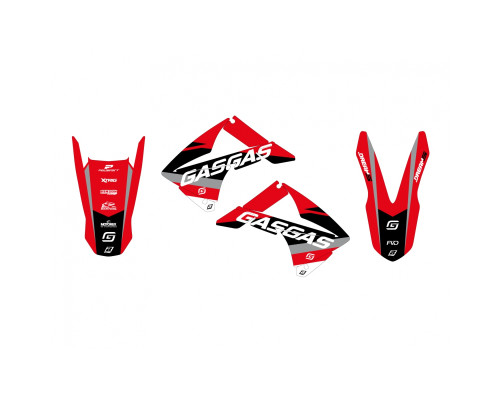 Набір клеїв Blackbird Dream, 5 штук, Gas Gas EC 125/250/300 '10-'11, FSR 250/450 '10-'11 червоний/чорний