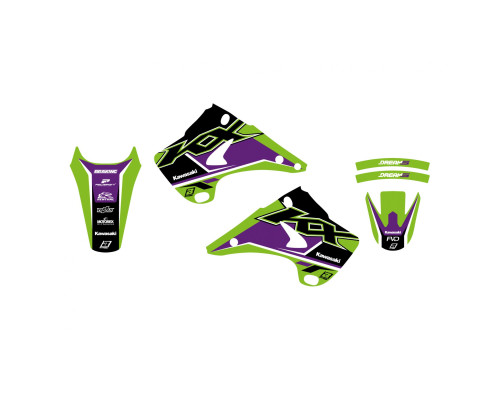 Набір наклейок Blackbird Dream 5 для Kawasaki KX 125/250 '03-'08 зелений чорний