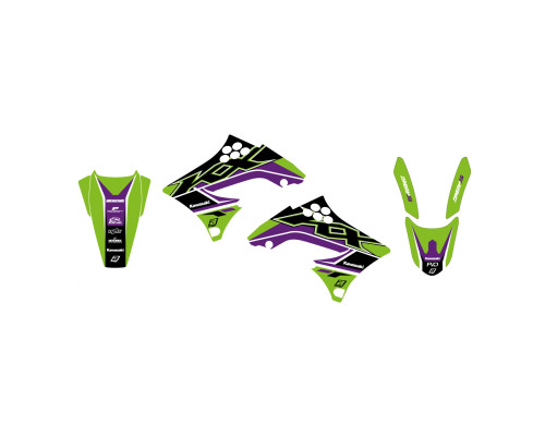Набір наклейок Blackbird Dream 5 Kawasaki KX 450F '09-'11 зелений чорний