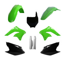 Polisport KX 250F Пластиковий комплект, деталі дивіться вище, пластина з амортизатором 2006-2008 зелений чорний, оригінальний