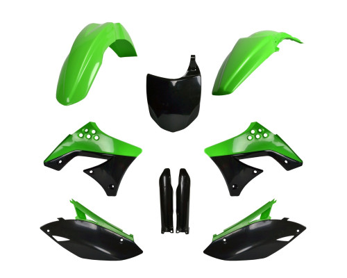 Повний комплект Polisport для пластикових деталей Kawasaki KX 250F 2009-2012 з минулого місяця, пластина для амортизаторів зелена чорна, оригінальна