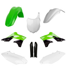 Polisport Full Kit Plastic Kit Kawasaki KX 250F 2013-2016 Tab Передня та Осі Захисту OEM Зелений Чорний Білий
