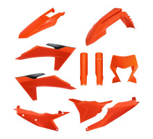 Комплект пластику Polisport Full Kit для KTM EXC/EXC-F/XC-W/XC-WF TBI 2024-2025, амортизатори з підсвічуванням, помаранчеві