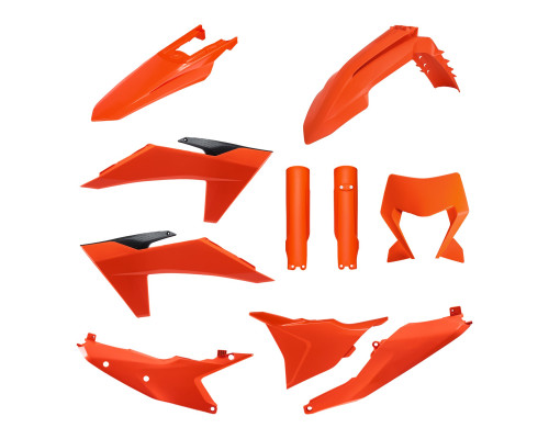 Комплект пластику Polisport Full Kit для KTM EXC/EXC-F/XC-W/XC-WF TBI 2024-2025, амортизатори з підсвічуванням, помаранчеві