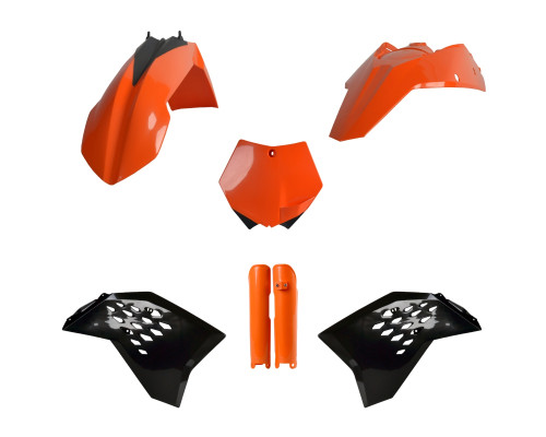 Набір пластикових деталей Polisport для KTM SX/SX-F/XC-F 2007-2010, табличка з написом "захист амортизатора помаранчевий"