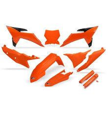 Комплект пластикових деталей UFO KTM SX 125/150/250/300 '25 SXF 250/350/450 '25 з кришками та амортизаційними амортизаторами
