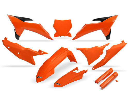 Комплект пластикових деталей UFO KTM SX 125/150/250/300 '25 SXF 250/350/450 '25 з кришками та амортизаційними амортизаторами