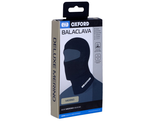 Oxford Deluxe Балаклава з вовни Merino великий відвір для очей універсальний black
