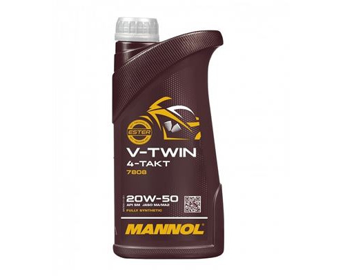 Моторна олива MANNOL 4T V-TWIN 20W50 MA2 синтетична 1 л
