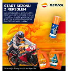 Моторна олива Repsol Smarter Sport 4T 10W40 1L MA2 синтетична олива + масло для ланцюга Repsol Qualifier для Lancin 400ml 1 шт.