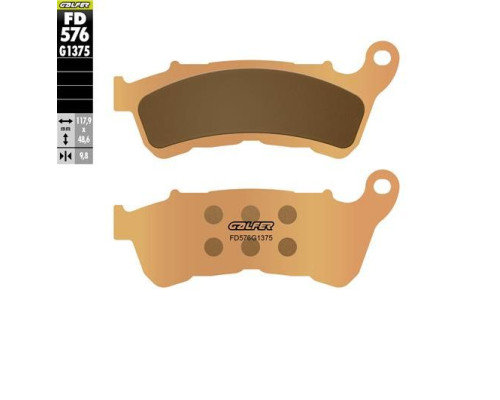 Galfer, ГАЛЬМІВНІ КОЛОДКИ, Спечений metals, Передній, Harley Davidson XL 883 Superlow '08-'14, Zolothia