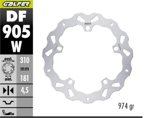 Galfer first galley disc Wave BMW R 1300GS Adventure 310x181x4.5 мм 2023-2025 сріблястий