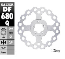 Galfer Cubiq гальмівний диск передній Harley-Davidson 292x56x5 мм сріблястий