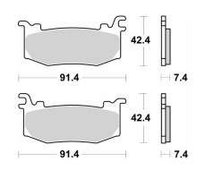 SBS KH Racing Dual Sinter Гальмівні колодки Золотий Правий Передній Aprilia RSV4 Factory '25-, Ducati Panigale V4/V4S '25-, KTM RC-R 990 '25-, Superduke 1390 '25-