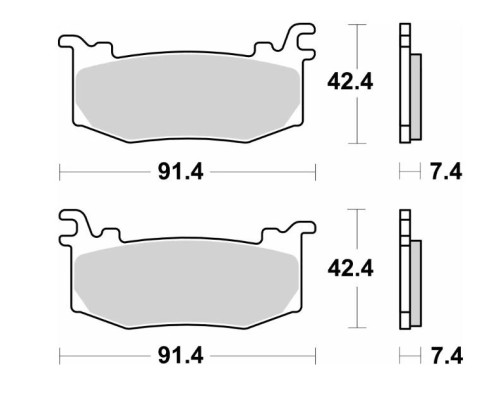 SBS KH Racing Dual Sinter Гальмівні колодки Золотий Правий Передній Aprilia RSV4 Factory '25-, Ducati Panigale V4/V4S '25-, KTM RC-R 990 '25-, Superduke 1390 '25-