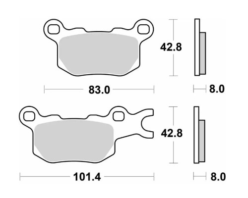 SBS KH684 колодки гальмівні OFF ROAD синтер золотий задній лівий Can-Am Defender/Traxter 800 '17-'23, Can-Am Defender/Traxter 976 '17-'23