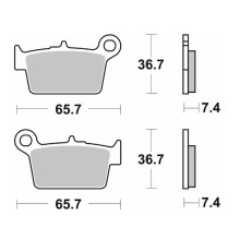 SBS KH367/2 gals колодки керамічні чорні для Beta RR 50/125 '08-'15, 200 Urban '08-'15, 200 RR '20-'23, 250 RR '13-'22, 300 RR '13-'23, 350 ALP4, 400 RR '05-'17,