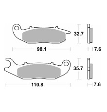Камбузи SBS KH465 Street Performance Sinter золотий AJP PR3/PR4/PR5 '13-, Derbi Terra/CiЗАДНІCross 125 '08-'16, Honda CRF 250L/M/R '13-, Piaggio LiberЗАДНІMedley 125/150 '16-, Rieju 125 Marathon Pro '11-, Газ Газ