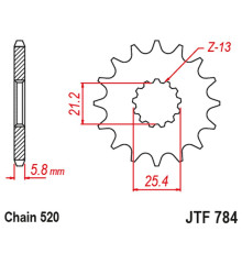 JT, Зірочка передня, резина, для Benelli TRK 702/X Euro 5 '23-'24, талреп 520, сріблястий
