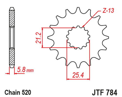 JT, Зірочка передня, резина, для Benelli TRK 702/X Euro 5 '23-'24, талреп 520, сріблястий