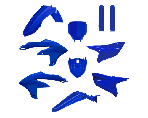 Повний пластиковий комплект Polisport для Yamaha YZ 250F 2024-2025 та YZ 450F 2023-2025 на таблиці до та після амортизаторів