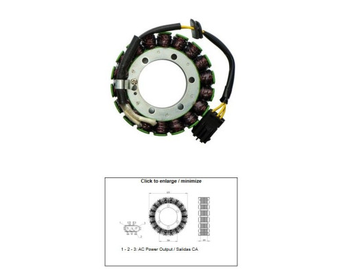 DZE ОБМОТКА ГЕНЕРАТОРА ЗМІННОГО СТРУМУА СТАТОР для BMW F 650GS '08-'12 F 700GS '12-'17 F 800R '10-'18 F 800ST '07-'12 F 800GT '13-'18 F 800GS ADVENTURE '13-'17 чорний