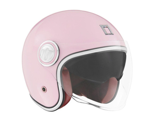 NOX PREMIUM KASK OTWARTY JET HERITAGE SOLID KOLOR RÓŻOWY PASTELOWY ROZMIAR S