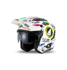 UFO HELMET SHERATAN JET / TRIAL WITH BLEND? СОНЦЕКРЕМНИЙ КОЛІР БІЛИЙ / UFO APPLICATION MIX РОЗМІР L ( ECE 22R06 ) - КОЛЕКЦІЯ 2025