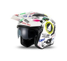 UFO HELMET SHERATAN JET / TRIAL WITH BLEND? СОНЦЕКРЕМНИЙ КОЛІР БІЛИЙ / UFO APPLICATION MIX РОЗМІР M ( ECE 22R06 ) - КОЛЕКЦІЯ 2025
