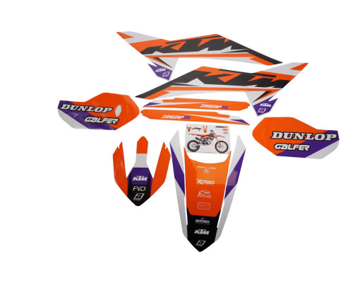 BLACKBIRD НАБІР НАЛІПОК (OKLEIN) KTM SX 85 '25 DREAM 5 КОЛІР ПОМАРАНЧЕВИЙ БІЛИЙ ЧОРНИЙ