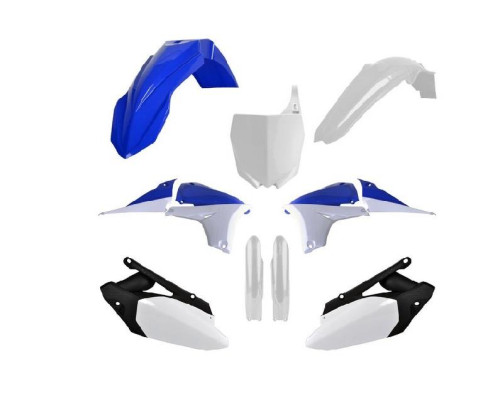 POLISPORT ПЛАСТИКОВИЙ НАБІР (FULL KIT) YAMAHA YZ 450F '10-13 W ZESTAWIE TABLICA ПЕРЕДНІNIA (8678400001) I OS?ONY AMORЗАДНІAROR?W (8352000001) КОЛІР NIEBIESKO БІЛИЙ OEM - powystawowy, drobne rysy
