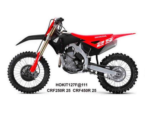 UFO 2025/04 ПЛАСТИКОВИЙ НАБІР (FULL KIT) Z КришкаMI TELESKOP?W (Амортизатор) HONDA CRF 250 R / 450 R '25-, КОЛІР ЧЕРВОНИЙ / ЧОРНИЙ