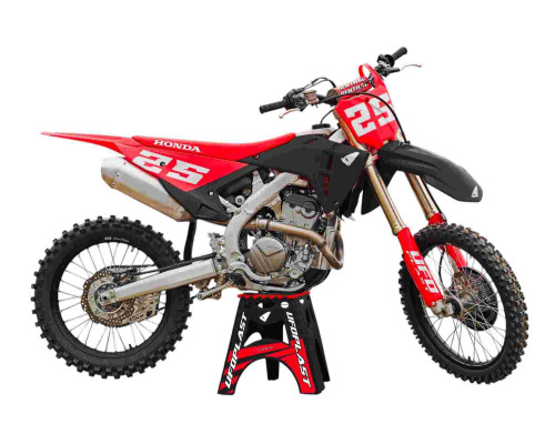 UFO 2025/04 ПЛАСТИКОВИЙ НАБІР (FULL KIT) Z КришкаMI TELESKOP?W (Амортизатор) HONDA CRF 250 R / 450 R '25-, КОЛІР ЧЕРВОНИЙ / ЧОРНИЙ