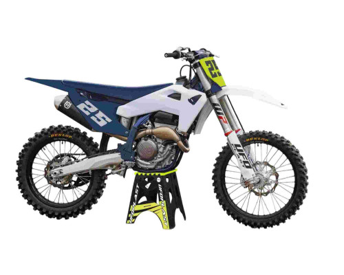 UFO 2025/04 ПЛАСТИКОВИЙ НАБІР (FULL KIT) Z КришкаMI TELESKOP?W (Амортизатор) HUSQVARNA TC 125 / 150 / 250 / 300 '25, TX 300 '25-, FC 250 / 350 / 450 '25-, FX 350 / 450 '25-, КОЛІР БІЛИЙ / GRANATOWY