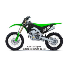 UFO 2025/04 ПЛАСТИКОВИЙ НАБІР (FULL KIT) Z КришкаMI TELESKOP?W (Амортизатор) KAWASAKI KXF 250 '25-, KXF 450 '24-'25 КОЛІР ЧОРНИЙ / ZIELONY