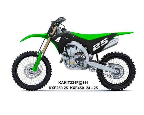 UFO 2025/04 ПЛАСТИКОВИЙ НАБІР (FULL KIT) Z КришкаMI TELESKOP?W (Амортизатор) KAWASAKI KXF 250 '25-, KXF 450 '24-'25 КОЛІР ЧОРНИЙ / ZIELONY