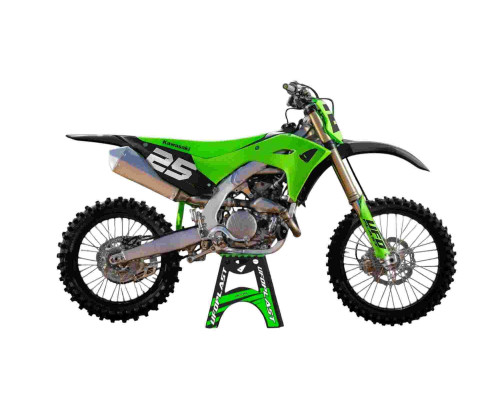 UFO 2025/04 ПЛАСТИКОВИЙ НАБІР (FULL KIT) Z КришкаMI TELESKOP?W (Амортизатор) KAWASAKI KXF 250 '25-, KXF 450 '24-'25 КОЛІР ZIELONY / ЧОРНИЙ