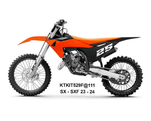 UFO 2025/04 ПЛАСТИКОВИЙ НАБІР (FULL KIT) Z КришкаMI TELESKOP?W (Амортизатор) KTM SX 125 / 250 / 300 TBI '23-'24, SX-F 250 / 350 / 450 '23-'24 КОЛІР ПОМАРАНЧЕВИЙ / ЧОРНИЙ / БІЛИЙ