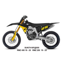 UFO 2025/04 ПЛАСТИКОВИЙ НАБІР (FULL KIT) Z КришкаMI TELESKOP?W (Амортизатор) SUZUKI RMZ 250 '19-'25, RMZ 450 '18-'25 КОЛІР ???ЗАДНІ/ ЧОРНИЙ