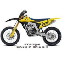 UFO 2025/04 ПЛАСТИКОВИЙ НАБІР (FULL KIT) Z КришкаMI TELESKOP?W (Амортизатор) SUZUKI RMZ 250 '19-'25, RMZ 450 '18-'25 КОЛІР ???ЗАДНІ/ ЧОРНИЙ
