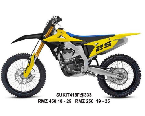 UFO 2025/04 ПЛАСТИКОВИЙ НАБІР (FULL KIT) Z КришкаMI TELESKOP?W (Амортизатор) SUZUKI RMZ 250 '19-'25, RMZ 450 '18-'25 КОЛІР ???ЗАДНІ/ ЧОРНИЙ