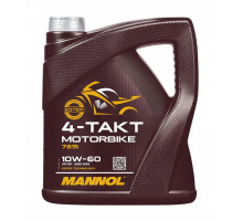 МОТОРНА ОЛИВА MANNOL 4T МОТОЦИКЛЕТНА 10W60 4Л СИНТЕТИЧНА ЕФІРНА ТЕХНОЛОГІЯ (JASO MA/MA2) (7815) (20)