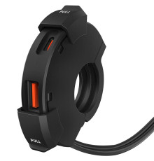 ПОДВІЙНИЙ USB-РОЗ'ЄМ ДЛЯ МОТОЦИКЛІВ BIKETEC QC 3.0 + PD - ЗАХИСНЕ КІЛЬЦЕ 48 Вт