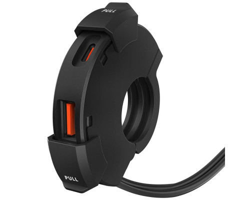 ПОДВІЙНИЙ USB-РОЗ'ЄМ ДЛЯ МОТОЦИКЛІВ BIKETEC QC 3.0 + PD - ЗАХИСНЕ КІЛЬЦЕ 48 Вт