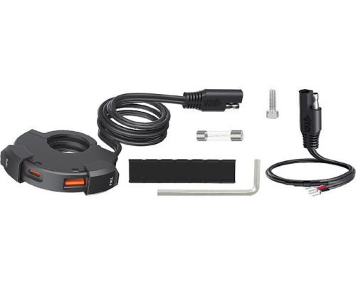ПОДВІЙНИЙ USB-РОЗ'ЄМ ДЛЯ МОТОЦИКЛІВ BIKETEC QC 3.0 + PD - ЗАХИСНЕ КІЛЬЦЕ 48 Вт