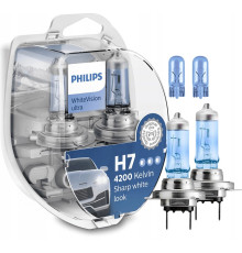 PHILIPS PROMOTION H7 12V 55W PX26D WHITE VISION ULTRA (ІНТЕНСИВНИЙ БІЛИЙ ЕФЕКТ) ЛАМПОЧКИ (ДВІ H7 + 2 W5W)