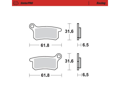 MOTO-MASTER ГАЛЬМІВНІ КОЛОДКИ KH357 SINTER METAL OEM: 11 (SINTERPRO RACING) ПЕРЕДНІ/ЗАДНІ KTM SX 65 '09-'21, GASGAS MC 65 '21-, HUSQVARNA TC 65 '17-, SX 85 '04-'11