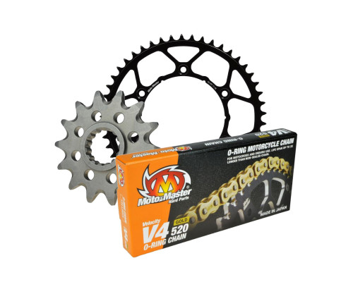 КОМПЛЕКТ ПРИВОДУ MOTO-MASTER KTM/HUSQVARNA/GASGAS 13/50/120 стропи V4-520G O-RING ЗОЛОТІ - Z?OZADNI (ЗРОБЛЕНО В ЯПОНІЇ) (M610121113+M620071150+M652002)