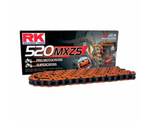 РК ланцюг DRIVE LAND (МОТОКРОС) 520MXZ5-120 ЗАЖИМ (CL) В КОМПЛЕКТІ КОЛІР ПОМАРАНЧЕВИЙ (ЄМНІСТЬ: ДО 500 CCM) (37.8 KN)